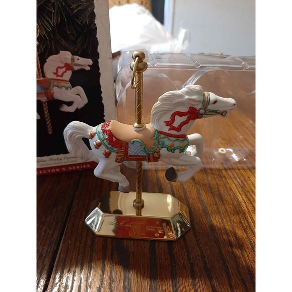 1993 Hallmark Keepsake Tobin Fraley Carousel Horse Ornament with Display… - Picture 3 of 5